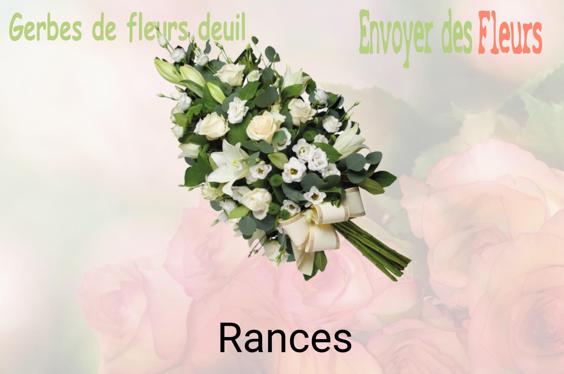 Gerbe de fleurs de deuil livrée à Rances
